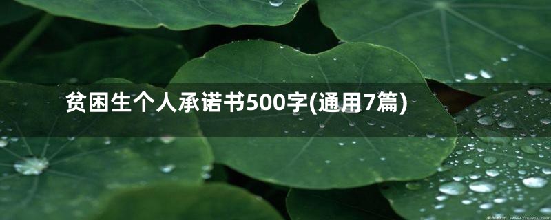 贫困生个人承诺书500字(通用7篇)