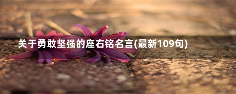 关于勇敢坚强的座右铭名言(最新109句)