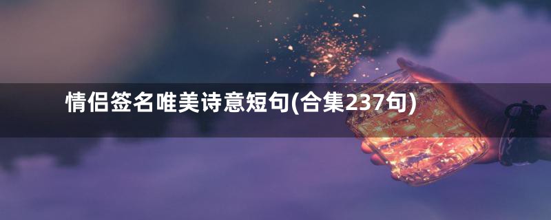 情侣签名唯美诗意短句(合集237句)