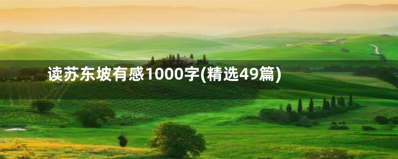 读苏东坡有感1000字(精选49篇)