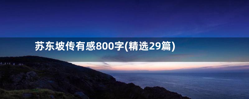 苏东坡传有感800字(精选29篇)