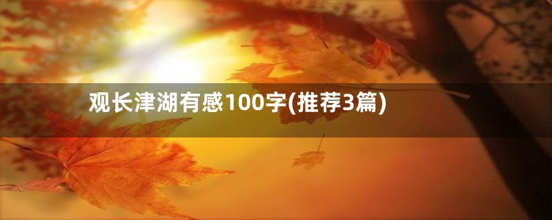 观长津湖有感100字(推荐3篇)