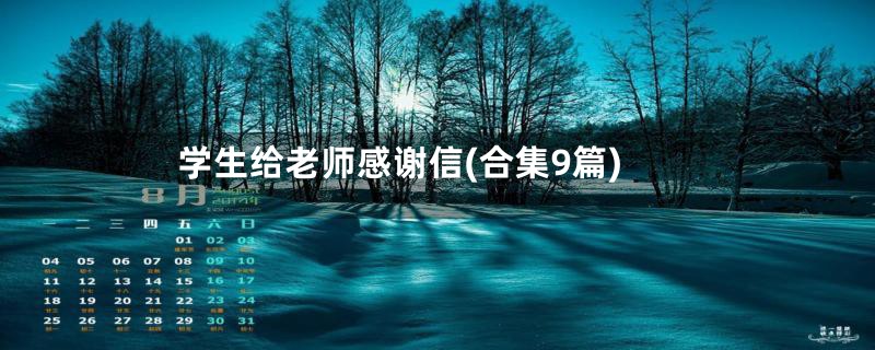 学生给老师感谢信(合集9篇)