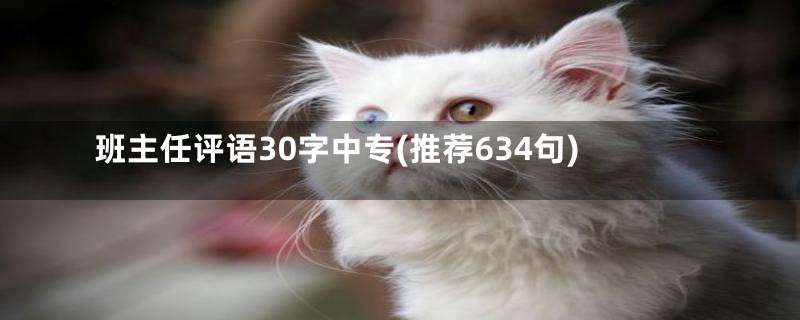 班主任评语30字中专(推荐634句)