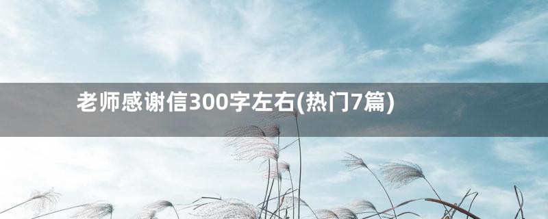 老师感谢信300字左右(热门7篇)