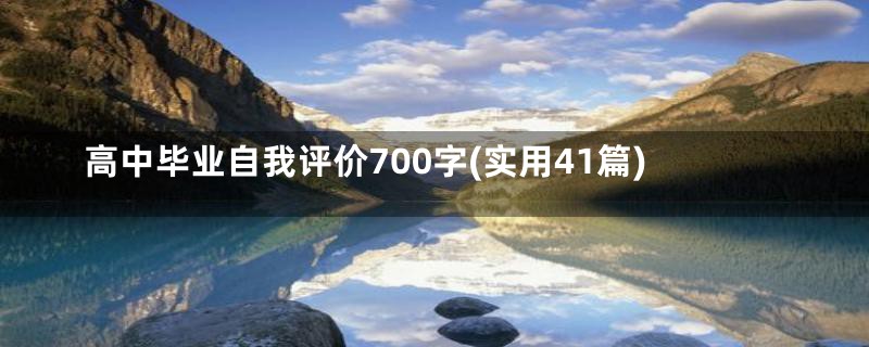 高中毕业自我评价700字(实用41篇)