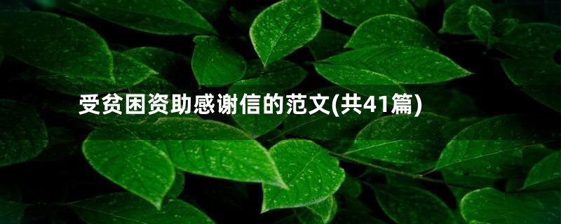 受贫困资助感谢信的范文(共41篇)