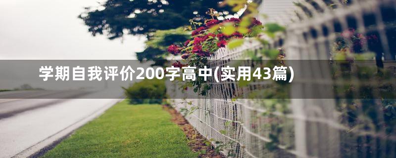 学期自我评价200字高中(实用43篇)