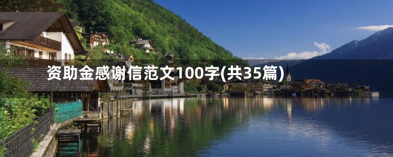 资助金感谢信范文100字(共35篇)