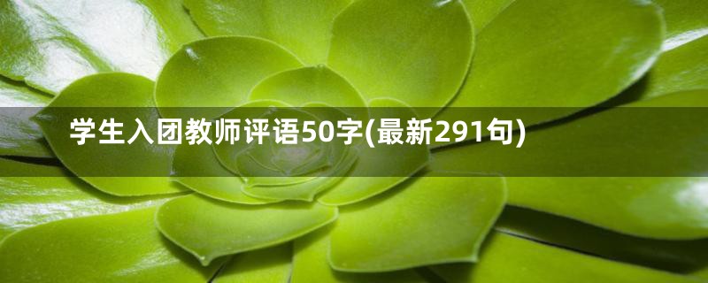 学生入团教师评语50字(最新291句)