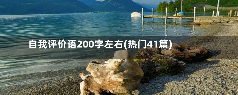 自我评价语200字左右(热门41篇)