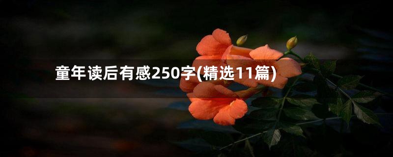 童年读后有感250字(精选11篇)