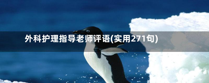 外科护理指导老师评语(实用271句)