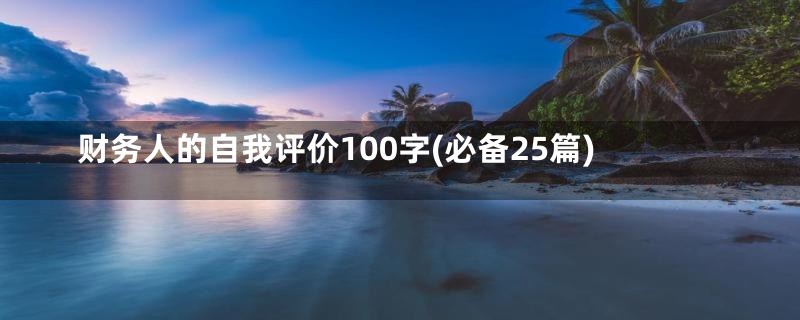 财务人的自我评价100字(必备25篇)