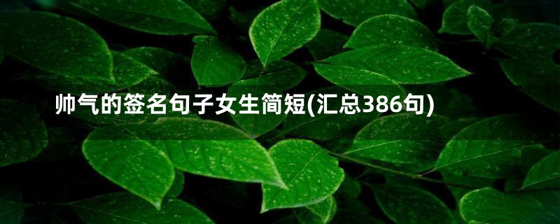 帅气的签名句子女生简短(汇总386句)