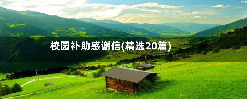 校园补助感谢信(精选20篇)