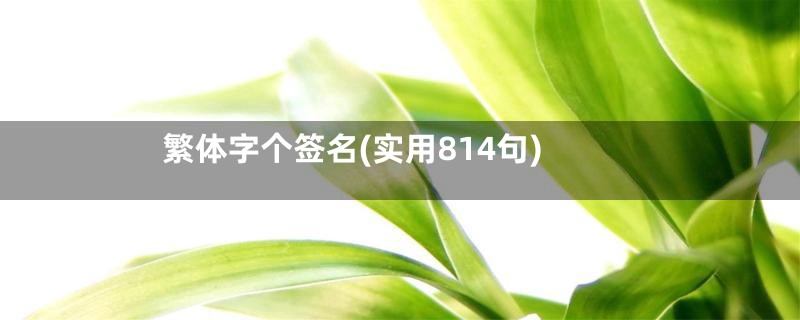 繁体字个签名(实用814句)