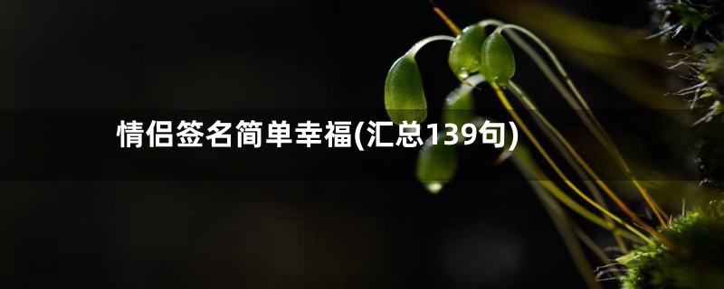 情侣签名简单幸福(汇总139句)