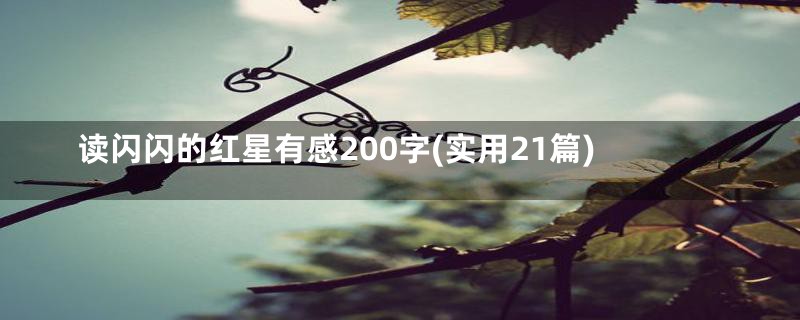 读闪闪的红星有感200字(实用21篇)