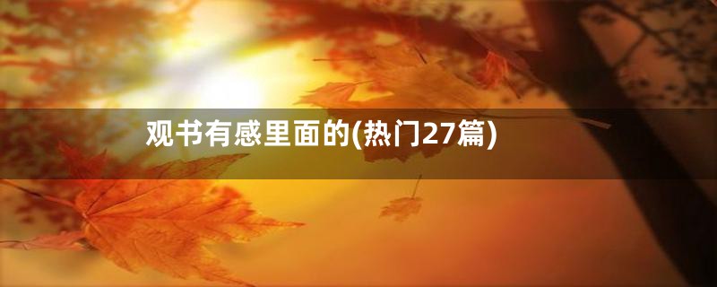 观书有感里面的(热门27篇)