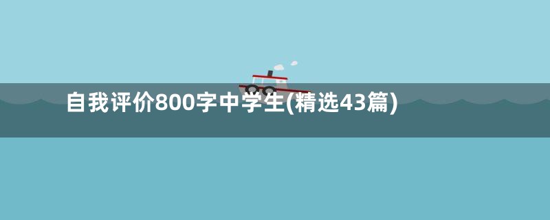 自我评价800字中学生(精选43篇)