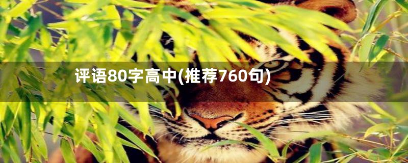 评语80字高中(推荐760句)