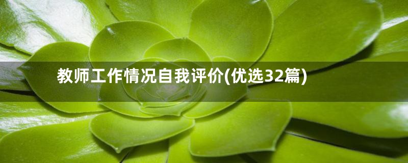 教师工作情况自我评价(优选32篇)