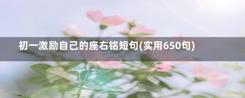 初一激励自己的座右铭短句(实用650句)