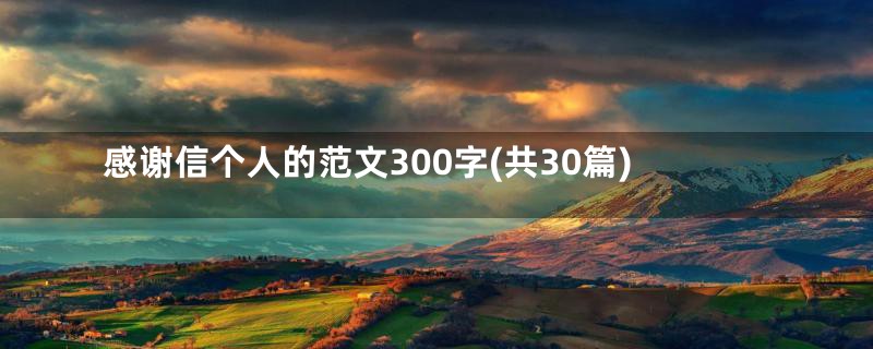 感谢信个人的范文300字(共30篇)