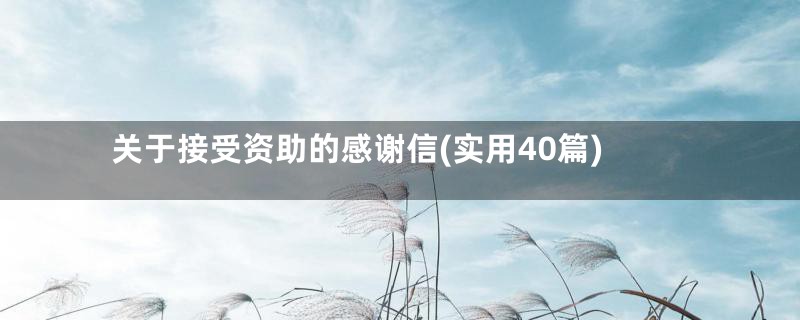 关于接受资助的感谢信(实用40篇)