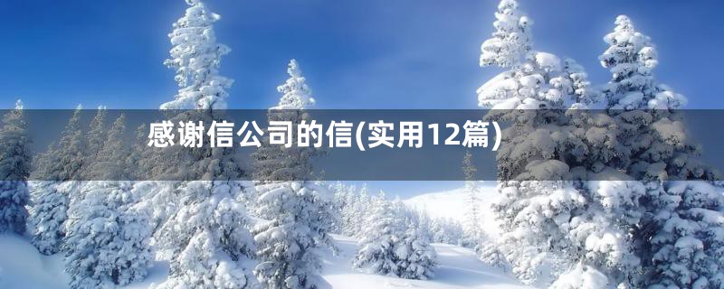 感谢信公司的信(实用12篇)