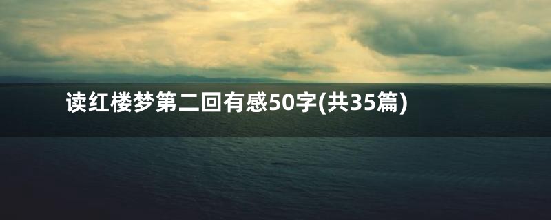 读红楼梦第二回有感50字(共35篇)