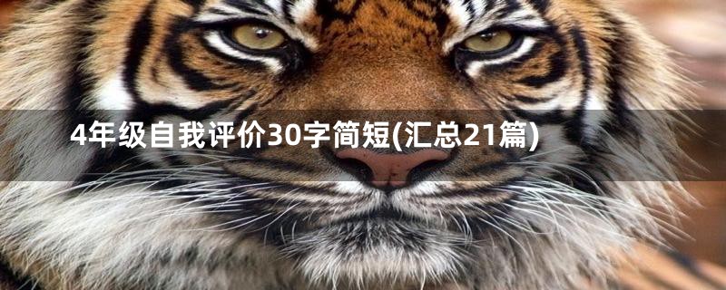 4年级自我评价30字简短(汇总21篇)