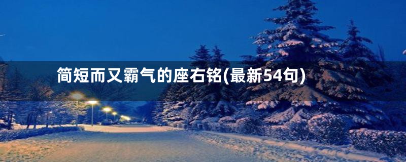 简短而又霸气的座右铭(最新54句)