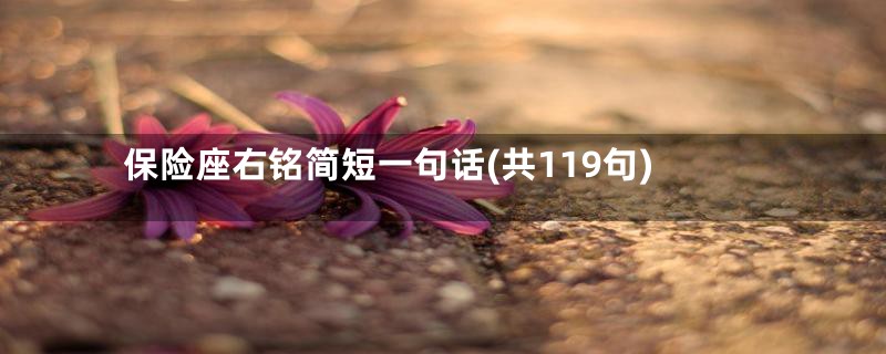 保险座右铭简短一句话(共119句)