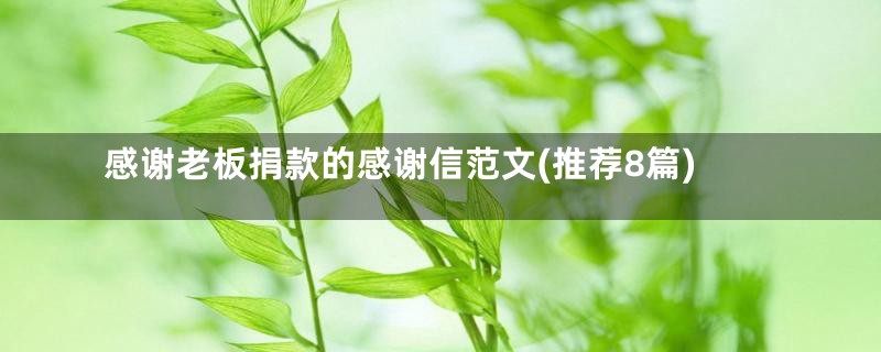 感谢老板捐款的感谢信范文(推荐8篇)