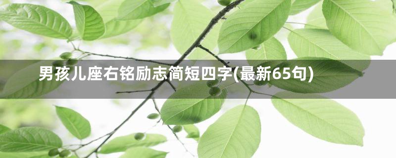 男孩儿座右铭励志简短四字(最新65句)