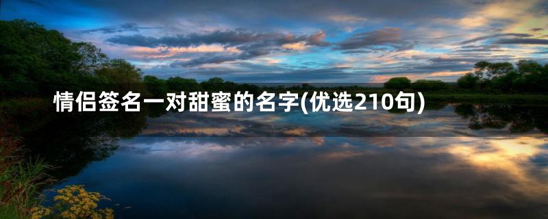 情侣签名一对甜蜜的名字(优选210句)