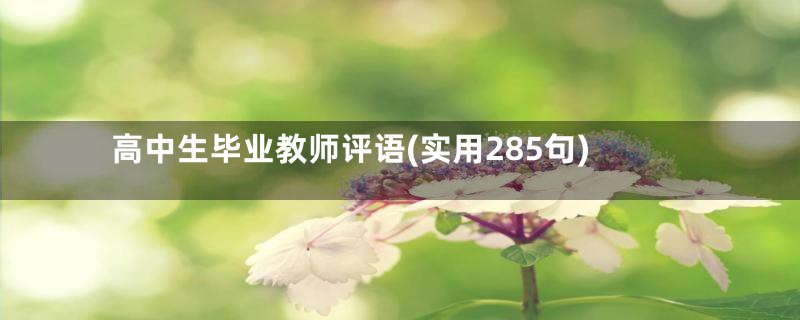 高中生毕业教师评语(实用285句)