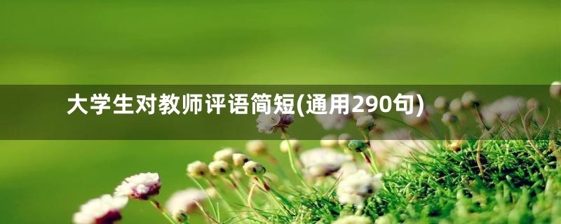 大学生对教师评语简短(通用290句)