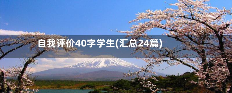 自我评价40字学生(汇总24篇)