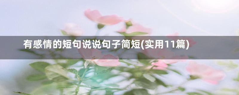 有感情的短句说说句子简短(实用11篇)