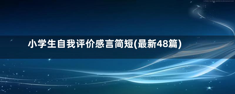 小学生自我评价感言简短(最新48篇)