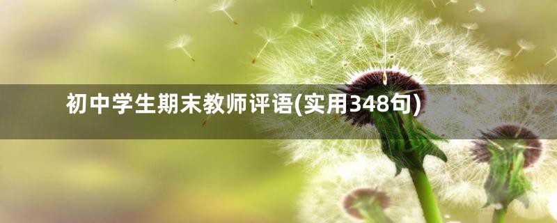 初中学生期末教师评语(实用348句)