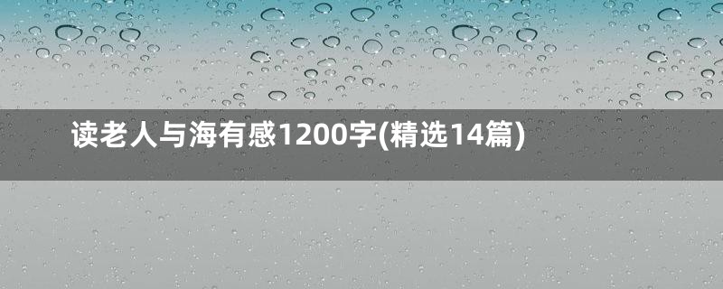 读老人与海有感1200字(精选14篇)