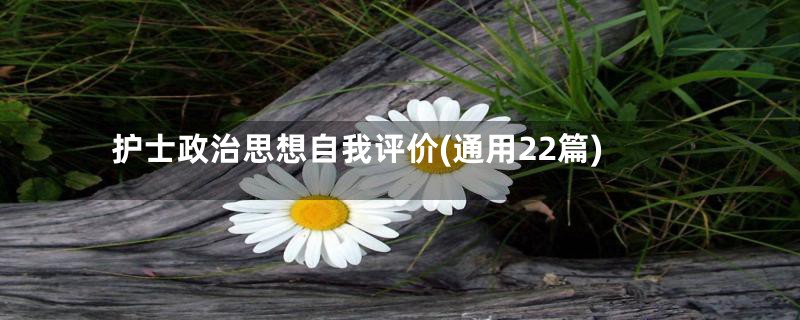 护士政治思想自我评价(通用22篇)