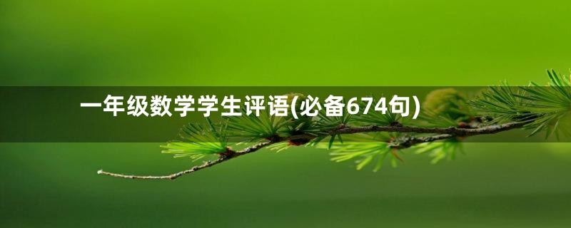 一年级数学学生评语(必备674句)