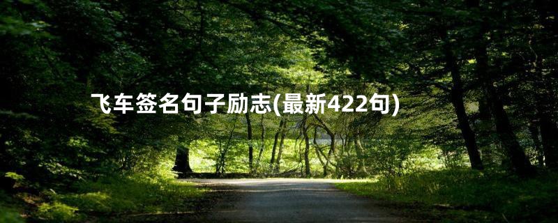 飞车签名句子励志(最新422句)