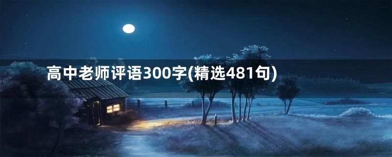 高中老师评语300字(精选481句)