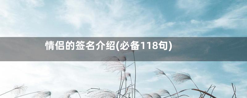 情侣的签名介绍(必备118句)